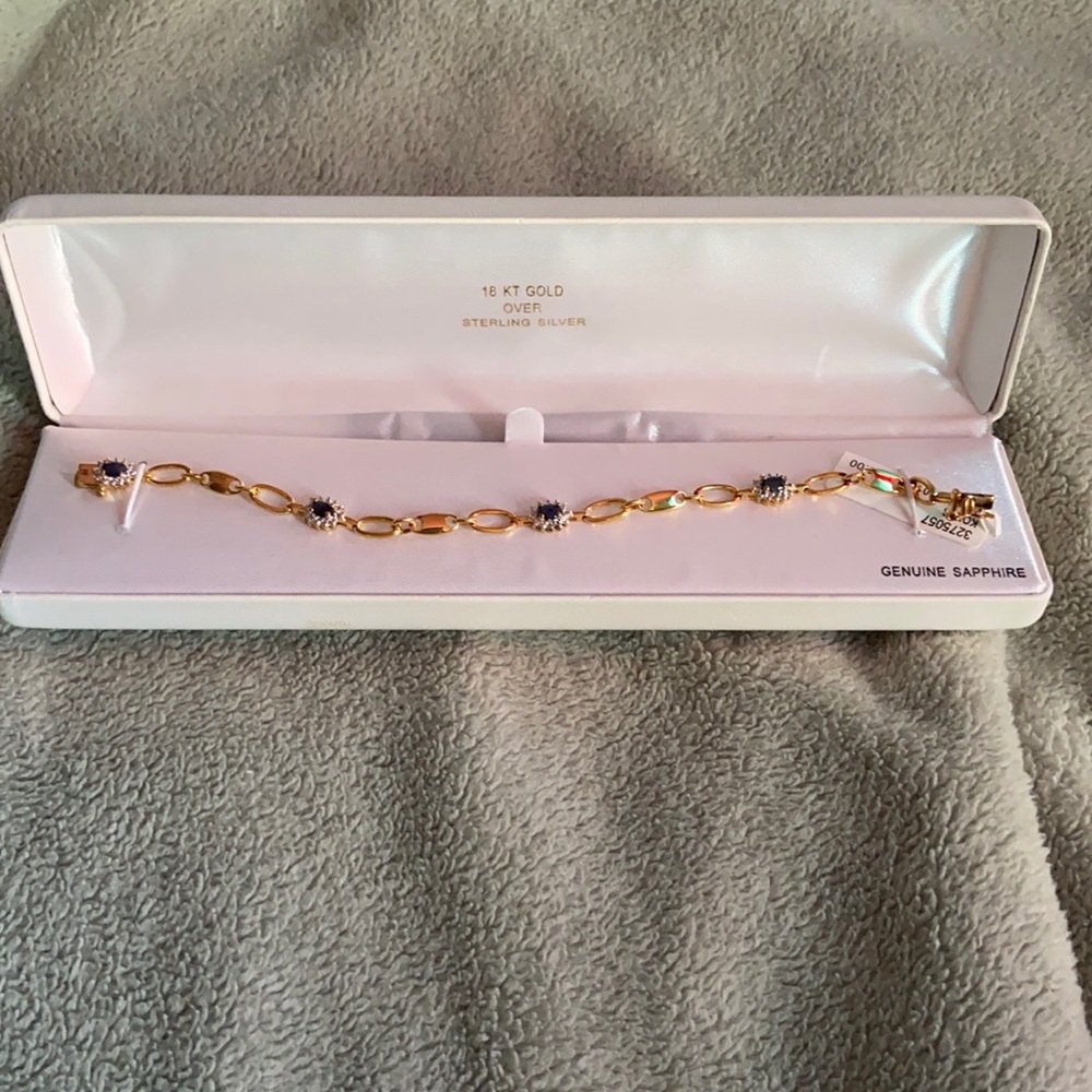 Brand new with tags genuine sapphire bracelet.
